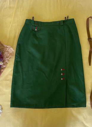 Австрийская юбка yessica баварская юбка зеленая винтажная винтаж в винтажном стиле с пуговицами меди6 фото