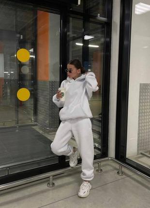 Утепленный женский спортивный костюм худи и штаны4 фото