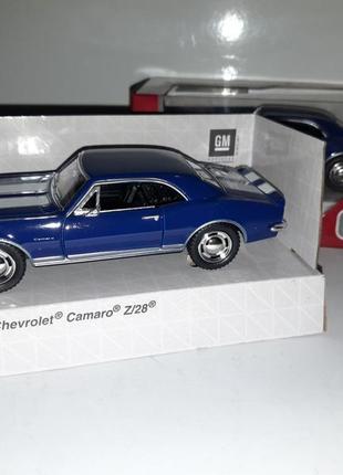 Машинка іграшкова 1967 chevrolet camaro z/28 kinsmart інерційний 1:32 наві/білі смуги