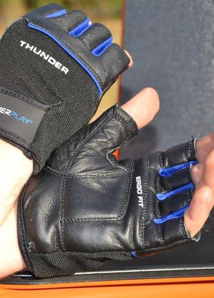 Перчатки для фитнеса спортивные тренировочные для тренажерного зала powerplay 9058 черно-синие s ku-224 фото