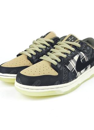 Кроссовки nike sb dunk x travis scott "cactus jack"8 фото