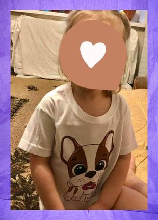Дитяча кастомна футболка з цуциком3 фото