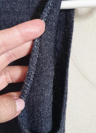 Серая меланжевая водолазка гольф без рукавов шерсть и вискоза9 фото