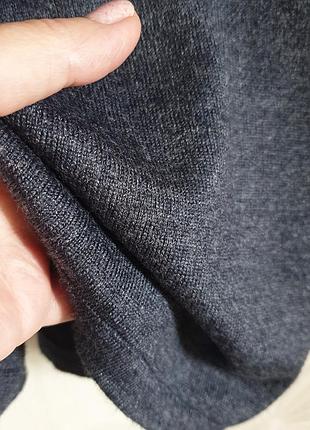 Серая меланжевая водолазка гольф без рукавов шерсть и вискоза8 фото