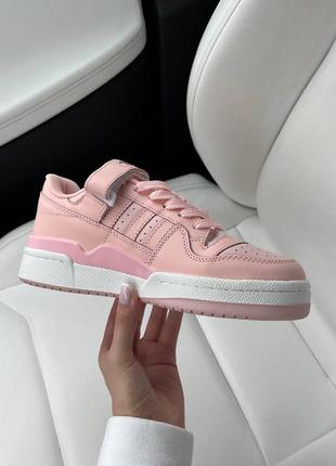 Женские розовые кроссовки adidas forum7 фото