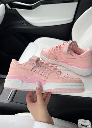 Женские розовые кроссовки adidas forum8 фото