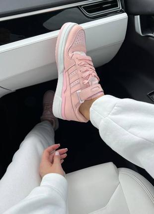 Женские розовые кроссовки adidas forum6 фото