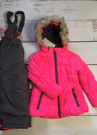 Теплый зимний термо комбинезон kiki&amp;koko куртка штаны комплект 104 лыжный комплект