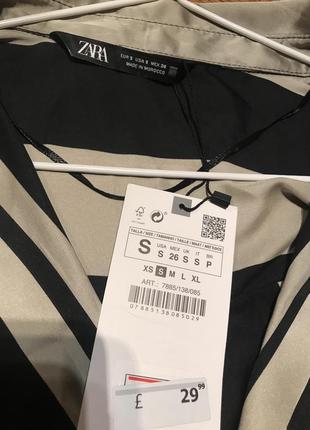 Стильная свободная блузка zara в полоску , p. s10 фото