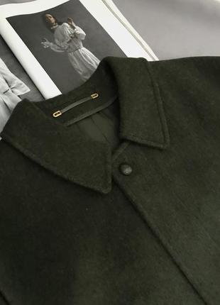 Винтажное пальто зеленого цвета шерсть4 фото