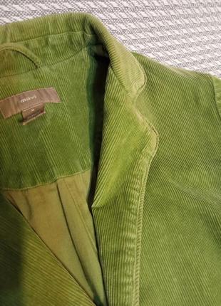 Вельветовый оливковый пиджак винтаж