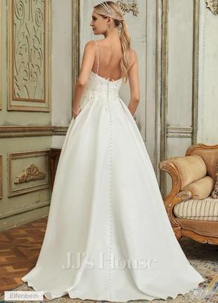 Свадебное платье с пышной юбкой/принцесса v-образный вырез с коротким шлейфом кружевное атласное свадебное платье с бусины пайетки,  сша5 фото