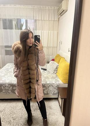 Парка з натуральним хутром