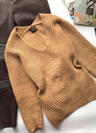 👚восхитительный коричневый свитер/тёплый бежевый свитер/свободный светлый свитер шерсть👚3 фото