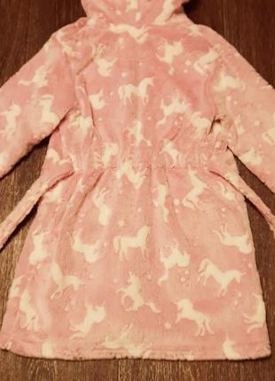 Брендовый махровый халат с единорожками на 5-6 лет от nutmeg8 фото