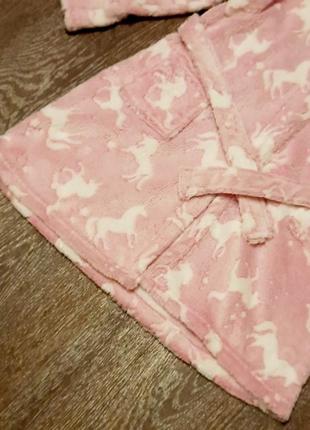 Брендовый махровый халат с единорожками на 5-6 лет от nutmeg9 фото
