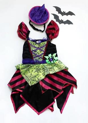 Карнавальный костюм, платье, платье с колпаком ведьмочка e-vie angel 1-2 года1 фото