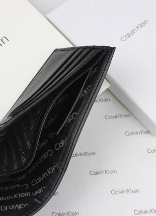 Мужской кошелек calvin klein черный портмоне на подарок в подарочной упаковке мужу / брату / коллеге7 фото