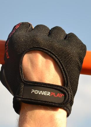 Перчатки для фитнеса спортивные тренировочные для тренажерного зала powerplay 9077 черно-красные m ku-229 фото