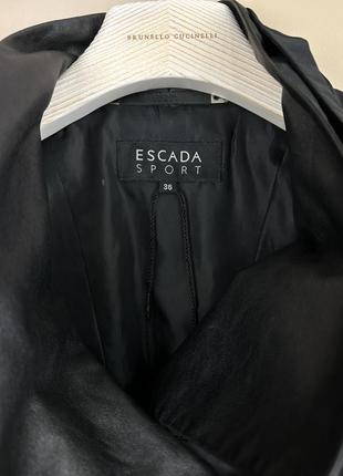 Escada пальто черное натуральное кожа кожу шерсть шерсть шерсть кашемир куртка демисезон плащ7 фото