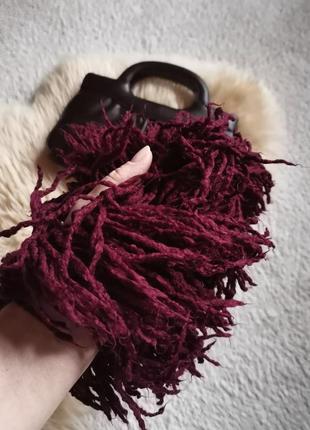 Шарф боа из пряжи под ламу пушистый лохматый креативный шарф винтаж3 фото
