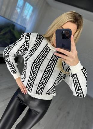 Женская трикотажная кофта с пуговицами в стиле фенди, свитер xs, s, m
