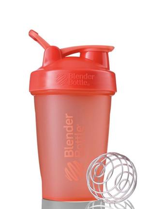 Шейкер спортивний з пружиною для спортивного харчування blenderbottle classic loop 20oz/590ml coral  ku-221 фото