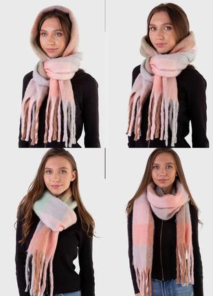 Теплый шарф женский шарф зимний шарф толстый шарф шерстяной шарф недорогой шарф большой шарф платок палантин6 фото