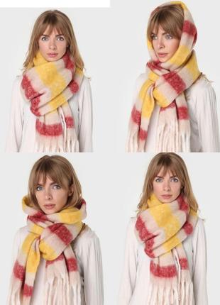 Теплый шарф женский шарф зимний шарф толстый шарф шерстяной шарф недорогой шарф большой шарф платок палантин7 фото