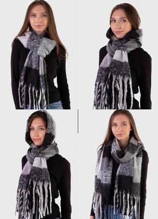 Теплый шарф женский шарф зимний шарф толстый шарф шерстяной шарф недорогой шарф большой шарф платок палантин8 фото