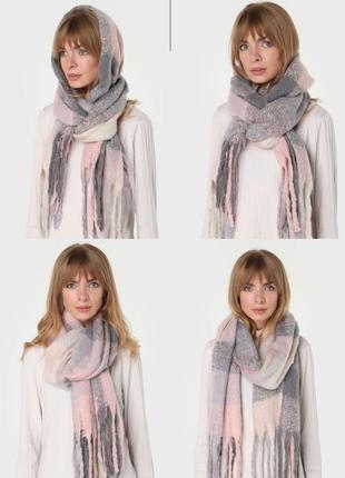 Теплий шарф жіночий шарф зимовий шарф товстий шарф вовняний шарф недорогий шарф хустка палантин великий шарф5 фото
