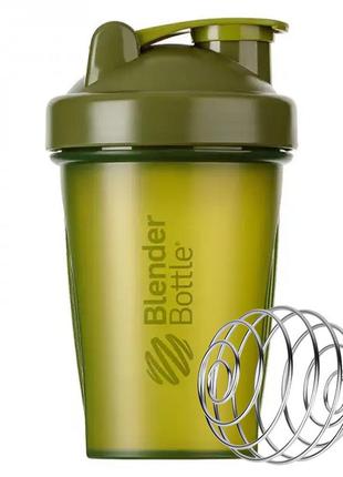 Шейкер спортивний з пружиною для спортивного харчування blenderbottle classic 20oz/590ml moss green  ku-222 фото