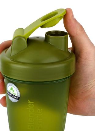 Шейкер спортивний з пружиною для спортивного харчування blenderbottle classic 20oz/590ml moss green  ku-224 фото