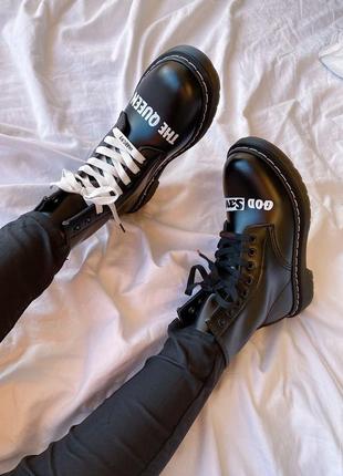 Женские кожаные ботинки dr. martens 1460 sex pistols black rolled smooth 🖤