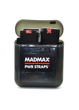 Лямки для тяги спортивные эластичные ремешки для тяги madmax mfa-332 pwr straps+ black/grey/red ku-2210 фото