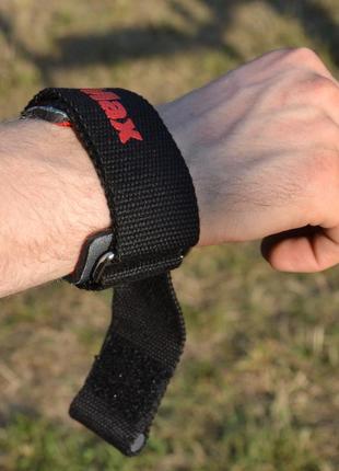 Лямки для тяги спортивные эластичные ремешки для тяги madmax mfa-332 pwr straps+ black/grey/red ku-222 фото