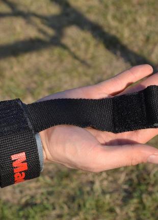 Лямки для тяги спортивные эластичные ремешки для тяги madmax mfa-332 pwr straps+ black/grey/red ku-223 фото