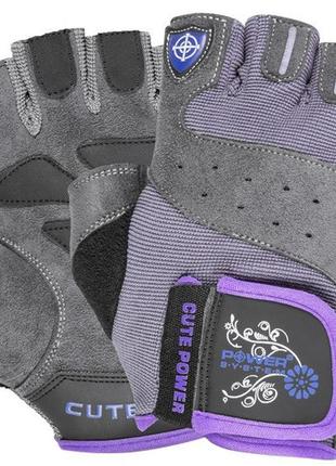 Перчатки для фитнеса спортивные тренировочные для тренажерного зала power system ps-2560 жіночі purple xs