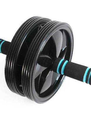 Колесо ролик для преса спортивний гімнастичний тренажер для преса u-powex ab (d18.5cm.) black ku-223 фото