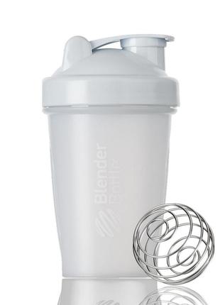 Шейкер спортивний з пружиною для спортивного харчування blenderbottle classic 20oz/590ml white  ku-22