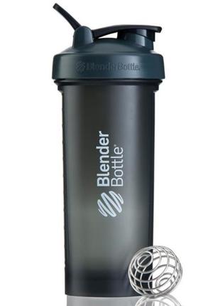 Шейкер спортивний з пружиною для спортивного харчування blenderbottle pro45 1270ml grey/white  ku-221 фото