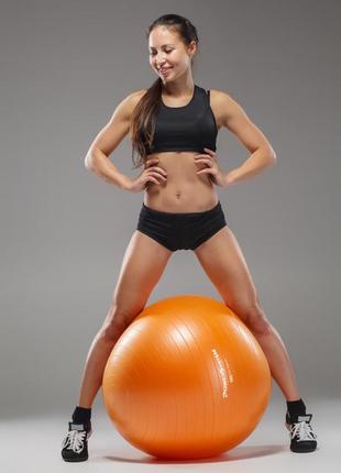 Фітбол м'яч для фітнесу спортивний тренувальний power system ps-4018 ø85 cm pro gymball orange ku-225 фото