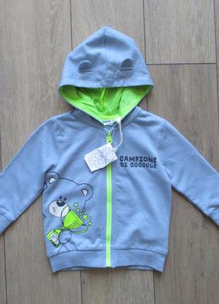 Mignolo (12 мес, 80 см) кофта с ушками для мальчика