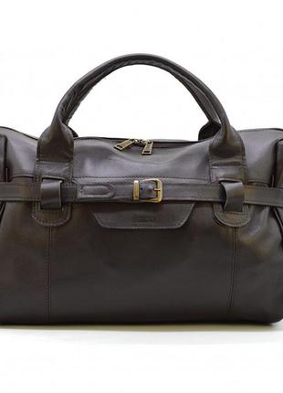 Дорожня шкіряна сумка gc-7079-3md бренду tarwa, коричневого кольору