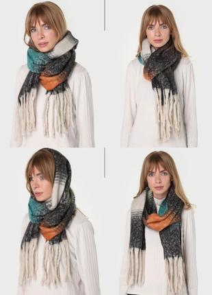 Теплый шарф женский шарф зимний шарф толстый шарф шерстяной шарф недорогой шарф большой шарф платок палантин5 фото