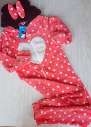 Теплая кигуруми минная маус на девочку 10 лет, теплая пижама на 140 см1 фото