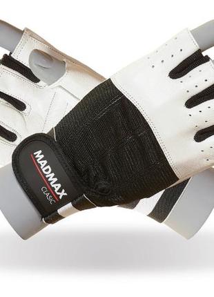 Перчатки для фитнеса спортивные тренировочные для тренажерного зала madmax mfg-248 clasic white s ku-22