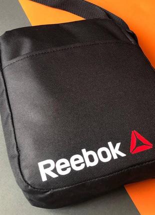 Сумка reebok черного цвета / мужская спортивная сумка через плечо рибок / барсетка reebok2 фото