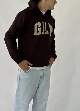 Gap logo fleece hoodie «turkish coffe»3 фото