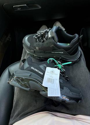 Balenciaga triple s clear sole black4 фото